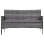 vidaXL Salon de jardin 5 Pièces avec coussins résine tressée gris