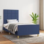 vidaXL Cadre de lit avec tête de lit Bleu 80x200 cm Tissu