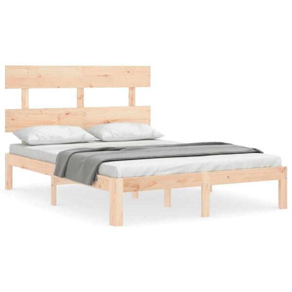 vidaXL Cadre de lit avec tête de lit 140x200 cm bois massif
