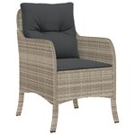 vidaXL Ensemble de salle à manger de jardin 5 pièces avec coussins en gris clair poly rattan