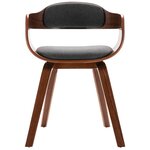 vidaXL Chaise de salle à manger Gris foncé Bois courbé et tissu