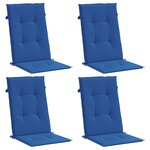 vidaXL Coussins de chaise de jardin à dossier haut lot de 4 bleu royal