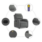 vidaXL Fauteuil de massage inclinable Gris foncé Tissu