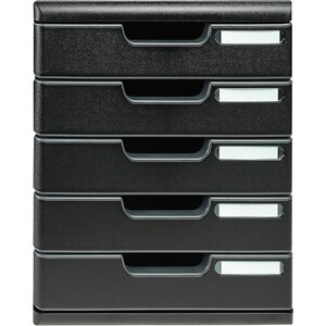 Module De Classement Modulo Ecoblack 5 Tiroirs Fermés - Noir - Exacompta