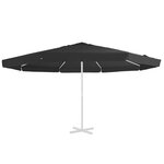 vidaXL Tissu de remplacement pour parasol d'extérieur Noir 500 cm