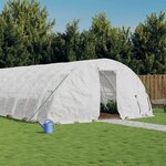 vidaXL Serre avec cadre en acier blanc 30 m² 6x5x2 3 m