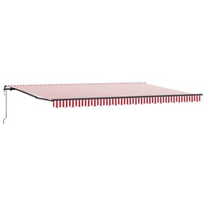 vidaXL Auvent Rétractable Rouge et Blanc 500 × 350 cm