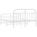 vidaXL Cadre de lit métal avec tête de lit/pied de lit blanc 140x190cm