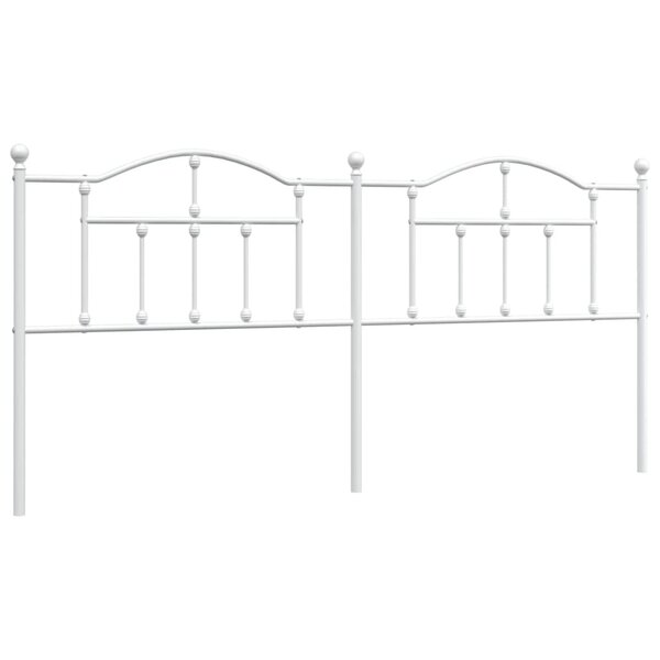vidaXL Tête de lit métal blanc 200 cm