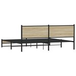 vidaXL Cadre de lit en métal sans matelas chêne sonoma 200x200 cm