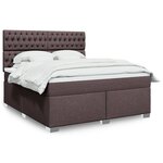 vidaXL Sommier à lattes de lit avec matelas Marron foncé 180x200 cm