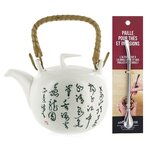 Théière Jiangxi en faïence 1 litre + paille inox avec filtre