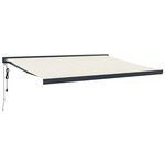 vidaXL Auvent rétractable crème 4x3 m tissu et aluminium