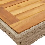 vidaXL Ensemble à manger de jardin et coussins 3Pièces beige rotin acacia