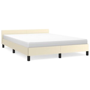 vidaXL Cadre de lit avec tête de lit Crème 140x190 cm Similicuir