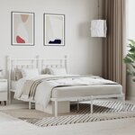 vidaXL Cadre de lit métal avec tête de lit blanc 140x200 cm