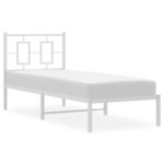 vidaXL Cadre de lit métal avec tête de lit blanc 75x190 cm