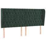 vidaXL Tête de lit avec oreilles Vert foncé 203x23x118/128 cm Velours