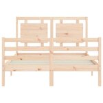 vidaXL Cadre de lit avec tête de lit 120x200 cm bois massif