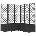 vidaXL Jardinière avec treillis Noir 120x120x136 cm PP