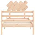 vidaXL Cadre de lit avec tête de lit 90x200 cm bois massif