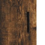 vidaXL Buffet haut Chêne fumé 34 5x34x180 cm Bois d'ingénierie