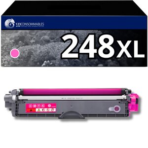 123CONSOMMABLES - TN248 - Toner compatibles avec Brother TN248M magenta pour DCP-L3520CDW DCP-L3520CDWE HL-L8230CDW MFC-L3740CDW HL-L3220CW MFC-L8390CDW DCP-L3555CDW MFC-L3760CDW DCP-L3560CDW