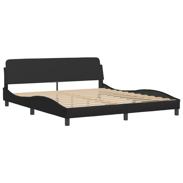 vidaXL Cadre de lit avec tête de lit Noir 180x200 cm Similicuir