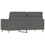 vidaXL Canapé à 2 places Gris foncé 140 cm Tissu