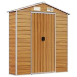 vidaXL Abri de jardin marron clair 191x555x198 cm acier galvanisé