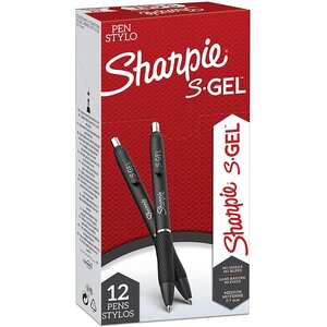 Lot de 12 stylos encre gel S-GEL 0 7 mm noir SHARPIE