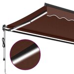 vidaXL Auvent rétractable automatique avec LED marron 300x250 cm