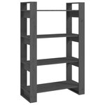 vidaXL Bibliothèque/Séparateur de pièce Gris 80x35x125 cm Pin massif