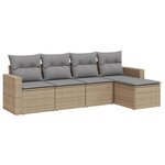 vidaXL Salon de jardin avec coussins 5 Pièces beige résine tressée