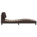 vidaXL Cadre de lit avec lumières LED marron foncé 90x200 cm tissu