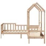 vidaXL Ensemble de lit de jour et de banc et toit 90x200 cm pin massif