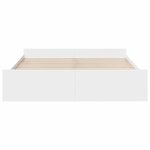 vidaXL Cadre de lit avec tiroirs blanc 200x200 cm bois d'ingénierie