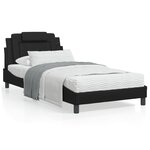vidaXL Lit avec matelas noir 100x200 cm similicuir