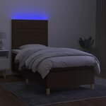 vidaXL Sommier à lattes de lit et matelas et LED Marron foncé 90x190cm