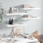vidaXL Étagère murale flottante 4 Pièces Blanc brillant 60x23 5x3 8cm MDF