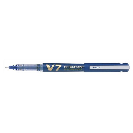 Roller rechargeable hi-techpoint v7 begreen pointe moyenne encre liquide bleu x 10 pilot