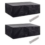 vidaXL Housses de salon de jardin 2 Pièces Rotin 10 œillets 300 x 140 cm