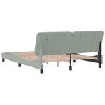 vidaXL Cadre de lit avec lumières LED gris clair 160x200 cm velours