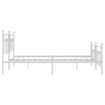 vidaXL Cadre de lit métal avec tête de lit/pied de lit blanc 200x200cm