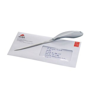 Ouvre lettres OULCUTM gris métal avec prise en main coudée  - L 24 cm