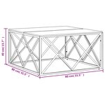 vidaXL Table basse argenté acier inoxydable et bois massif d'acacia