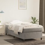 vidaXL Cadre de lit Gris clair 100x200 cm Velours