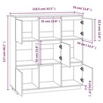 vidaXL Buffet Gris 110 5x35x117 cm Bois massif de pin