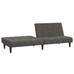 vidaXL Canapé-lit à 2 places gris foncé velours