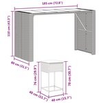 vidaXL Ensemble de bar de jardin 9 Pièces avec coussins gris poly rotin